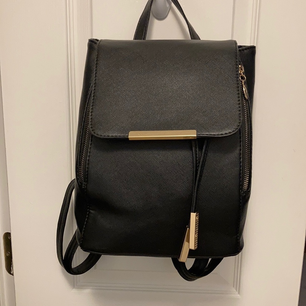 Black backpack purse